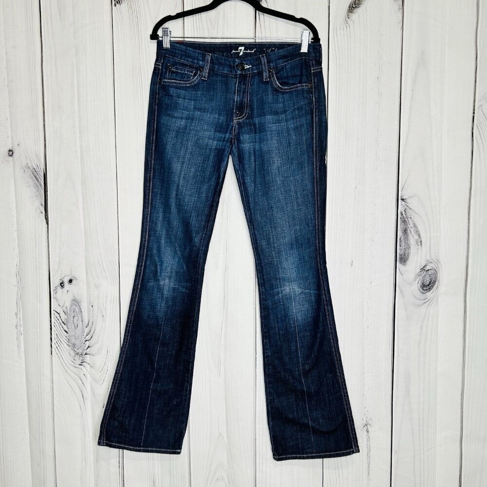 7 For All Mankind Dark Blue Flare Jeans